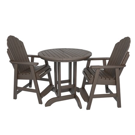 Highwood Usa Hamilton 3pc Round Counter Height Outdoor Patio Furniture Dining Set AD-CNA36-ACE